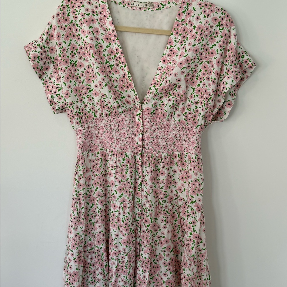 Alice + Olivia Floral Button-Down Dress